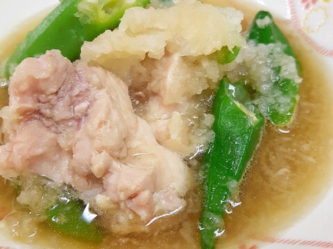 夏バテ対策！鶏もも肉とオクラの大根おろし添え♪